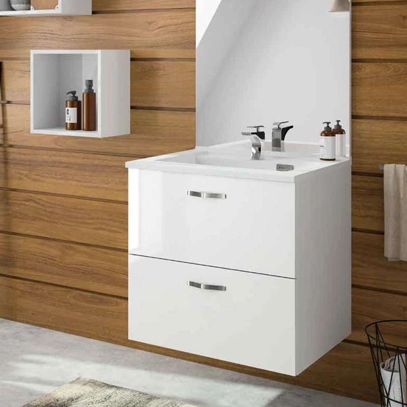 Meuble Salle De Bain + Simple Vasque Angelo 2 Tiroirs - 70 Cm 3 Meuble Salle De Bain + Simple Vasque Angelo 2 Tiroirs - 70 Cm