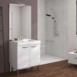 Meuble Salle De Bain + Simple Vasque Ergo 2 Portes - 70 Cm