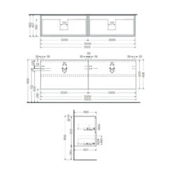 Meuble Suspendu Pour Vasque à Poser - Rak-Joy - 200 X 46 X 60 Cm -Maison du Confort meuble suspendu pour vasque a poser rak joy 200 x 46 x 60 cm 5