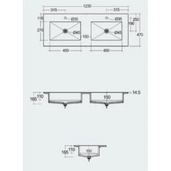Meuble + Vasque Complet - Rak-Precious - Dim 123 X 47 X 16,5 Cm -Maison du Confort meuble vasque complet rak precious dim 123 x 47 x 165 cm 3