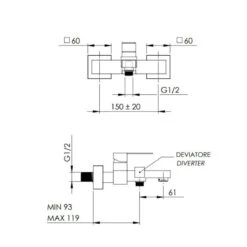 Mitigeur Baignoire Avec Duplex, Nu - Polar -Maison du Confort mitigeur baignoire avec duplex nu polar 1