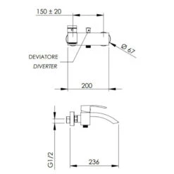 Mitigeur Baignoire Chromé Avec Jet Cascade Nu - Marte 5 Mitigeur Baignoire Chromé Avec Jet Cascade Nu - Marte -Maison du Confort mitigeur baignoire chrome avec jet cascade nu marte 1