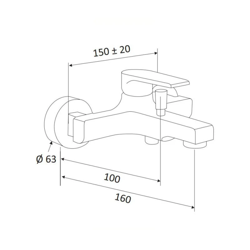 Mitigeur Baignoire Chromé Nu - Artic 5 Mitigeur Baignoire Chromé Nu - Artic – Image 3
