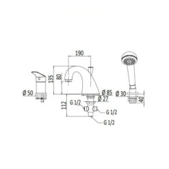 Mitigeur Baignoire Sur Gorge Chromé - Essenza - Monocommande -Maison du Confort mitigeur baignoire sur gorge chrome essenza monocommande 1