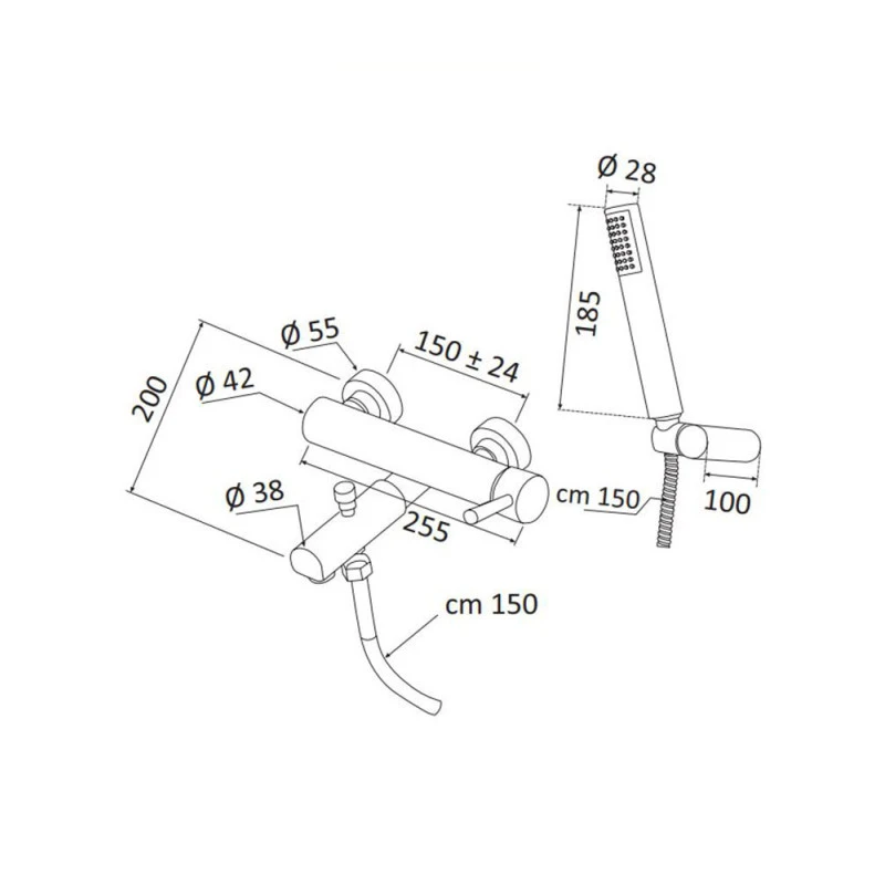 Mitigeur Bain-douche Mural - Hermés 4 Mitigeur Bain-douche Mural - Hermés – Image 2