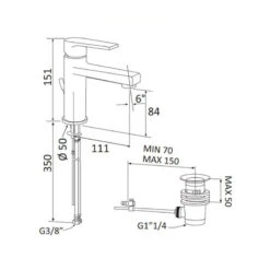 Mitigeur Lavabo Chromé Avec Vidage - Artic -Maison du Confort mitigeur lavabo chrome avec vidage artic 2