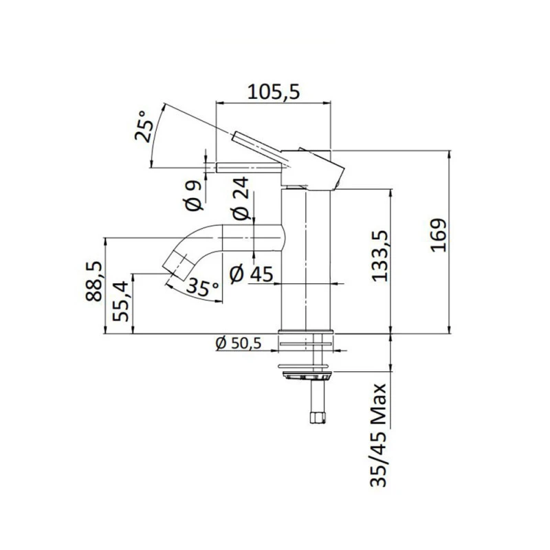 Mitigeur Lavabo Chromé Avec Vidage - Next 4 Mitigeur Lavabo Chromé Avec Vidage - Next – Image 2