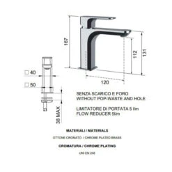 Mitigeur Lavabo Chromé Salle De Bain Sans Vidage Tiara - Monocommande -Maison du Confort mitigeur lavabo chrome salle de bain sans vidage tiara monocommande 2