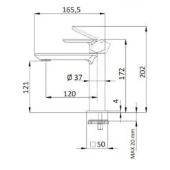 Mitigeur Lavabo Chromé Sans Vidage Et Sans Trou Sur Le Corps - Avenue -Maison du Confort mitigeur lavabo chrome sans vidage et sans trou sur le corps avenue 2