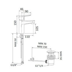 Mitigeur Lavabo Salle De Bain Chromé Avec Vidage - Essenza -Maison du Confort mitigeur lavabo salle de bain chrome avec vidage essenza 2