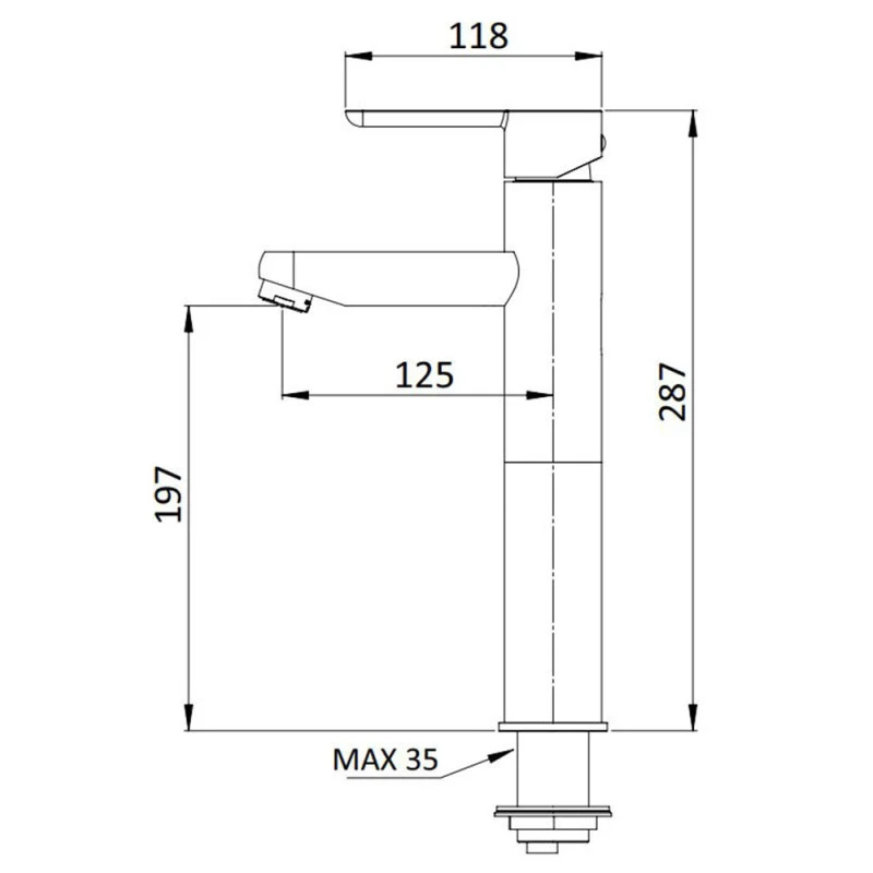 Mitigeur Lavabo Salle De Bain Surélevé Chromé Sans Vidage - Noir 5 Mitigeur Lavabo Salle De Bain Surélevé Chromé Sans Vidage - Noir – Image 3