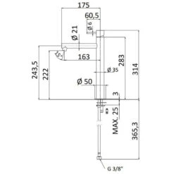 Mitigeur Lavabo Surélevé Chromé Sans Vidage - Ultraminimal -Maison du Confort mitigeur lavabo sureleve chrome sans vidage ultraminimal 2