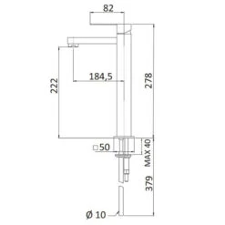 Mitigeur Lavabo Surélevé XL Chromé Sans Vidage - Polar -Maison du Confort mitigeur lavabo sureleve xl chrome sans vidage polar 1