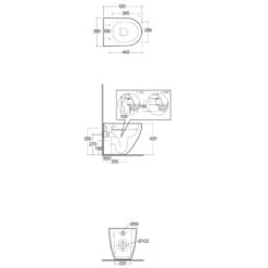 Pack WC Mural Au Sol - Rak-Des - Rimless - Dimensions 52 X 38 Cm -Maison du Confort pack wc mural au sol rak des rimless dimensions 52 x 38 cm 2