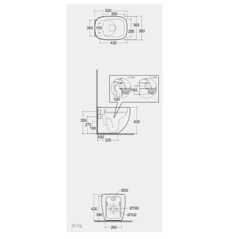 Pack WC Mural Au Sol - Rak-Illusion - Rimless - Dimensions 52 X 38 Cm 5 Pack WC Mural Au Sol - Rak-Illusion - Rimless - Dimensions 52 X 38 Cm – Image 3