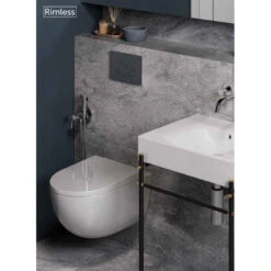 Pack WC Suspendu - Rak-Des - Rimless - Dimensions 52 X 38 Cm -Maison du Confort pack wc suspendu rak des rimless dimensions 52 x 38 cm 2