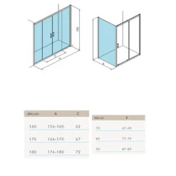 Paroi De Douche Fermée - Bilbao - 2 Portes Coulissantes - 1 Latérale -Maison du Confort paroi de douche fermee bilbao 2 portes coulissantes 1 laterale 1
