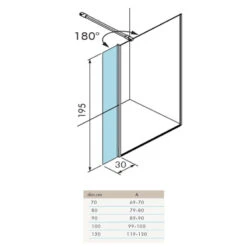 Paroi De Douche Ouverte - New Lisboa - 1 Fixe - Aile Pivotante -Maison du Confort paroi de douche ouverte new lisboa 1 fixe aile pivotante 2
