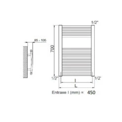 Radiateur Sèche-serviettes Eau Chaude Cintré Aire - Ø 22 Mm -Maison du Confort radiateur seche serviettes eau chaude cintre aire o 22 mm 2