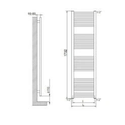 Radiateur Sèche-serviettes Eau Chaude Droit Myre - Ø 22 Mm -Maison du Confort radiateur seche serviettes eau chaude droit myre o 22 mm 2