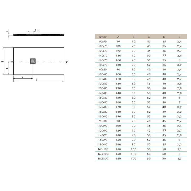 Receveur De Douche à Poser - Strato Rectangulaire - Dimensions Multiples 5 Receveur De Douche à Poser - Strato Rectangulaire - Dimensions Multiples – Image 3