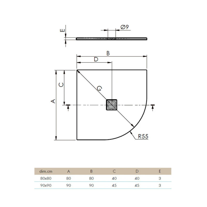 Receveur De Douche - Logic - Quart De Cercle - Dimensions Mutiples 4 Receveur De Douche - Logic - Quart De Cercle - Dimensions Mutiples – Image 2