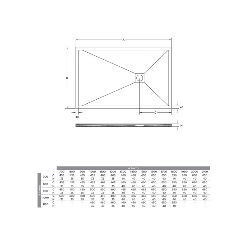 Receveur De Douche Relief Plus Rim - Texture Ardoise 5 Receveur De Douche Relief Plus Rim - Texture Ardoise – Image 3