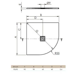 Receveur De Douche - Strato - Quart De Cercle - Dimensions 90 X 90 Cm -Maison du Confort receveur de douche strato quart de cercle dimensions 90 x 90 cm 1