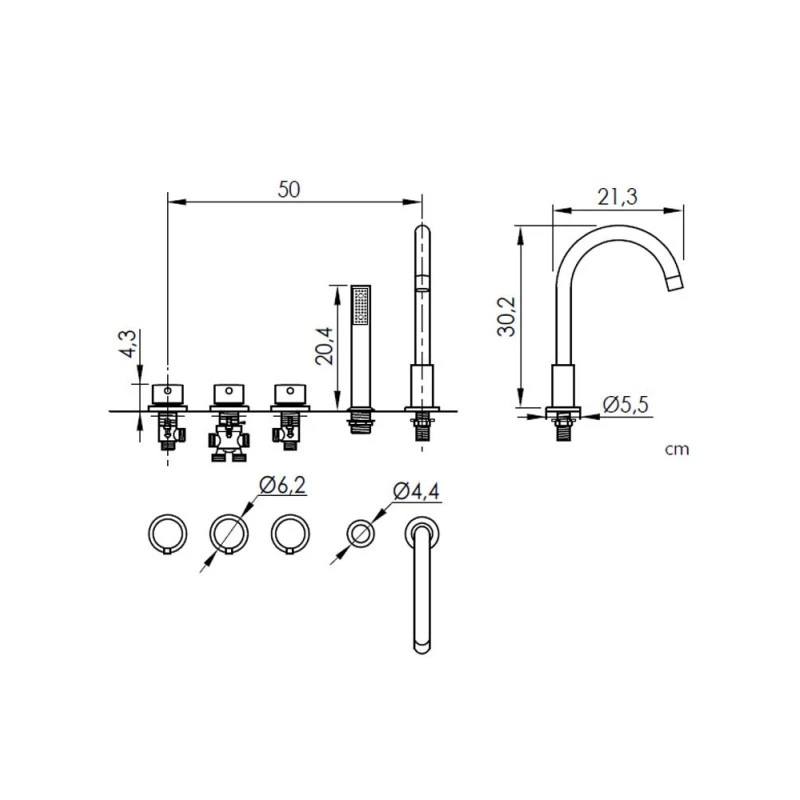Robinet Mitigeur Pour Baignoire Encastrée - Kali 4 Robinet Mitigeur Pour Baignoire Encastrée - Kali – Image 2