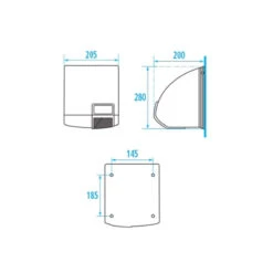 Sèche-mains électrique Automatique ABS Pellet -Maison du Confort seche mains electrique automatique abs pellet 1