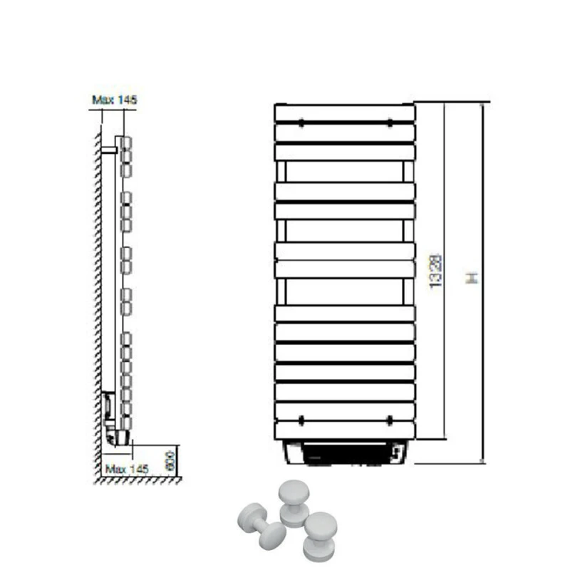 Sèche-serviettes électrique Cintré Avec Soufflerie Aube - 1000 W 4 Sèche-serviettes électrique Cintré Avec Soufflerie Aube - 1000 W – Image 2