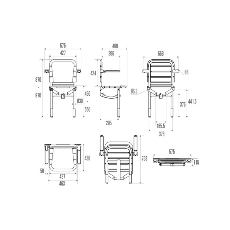 Siège De Douche Réglable Ergonomic Dossier + Accoudoirs Pellet 6 Siège De Douche Réglable Ergonomic Dossier + Accoudoirs Pellet – Image 4
