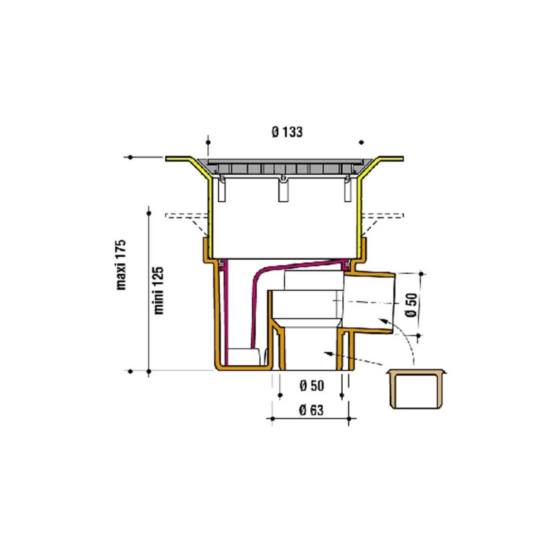Siphon Pour Sol Plastique Grille Aluminium SITARAL Nicoll 4 Siphon Pour Sol Plastique Grille Aluminium SITARAL Nicoll – Image 2