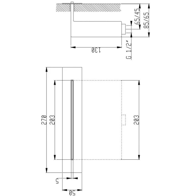 Tête De Douche Cascade Murale AquaElite 200mm - 1 Jet 4 Tête De Douche Cascade Murale AquaElite 200mm - 1 Jet – Image 2