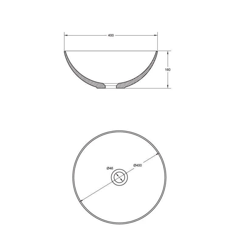 Vasque à Poser Dynamic - Texture Lisse - Dimensions 40 X 16 Cm 5 Vasque à Poser Dynamic - Texture Lisse - Dimensions 40 X 16 Cm – Image 3