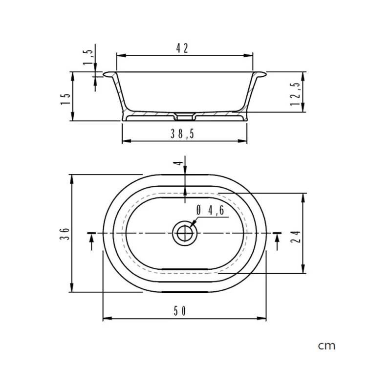 Vasque à Poser Ovale - Classic - Dimensions 50 X 36 X 15 Cm 5 Vasque à Poser Ovale - Classic - Dimensions 50 X 36 X 15 Cm – Image 3