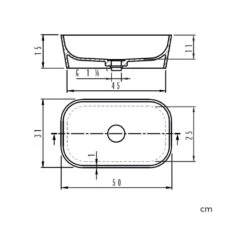 Vasque à Poser Rectangulaire - RUST - Dimensions 50 X 31 X 15 Cm -Maison du Confort vasque a poser rectangulaire rust dimensions 50 x 31 x 15 cm 2