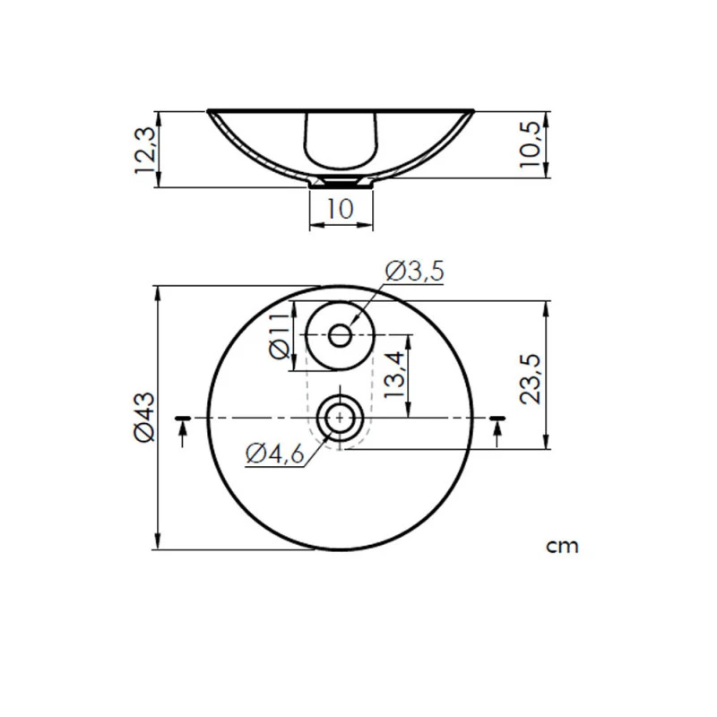 Vasque à Poser Ronde - Bol TP - Solid Surface - Dimensions 43 X 12,3 Cm 4 Vasque à Poser Ronde - Bol TP - Solid Surface - Dimensions 43 X 12,3 Cm – Image 2