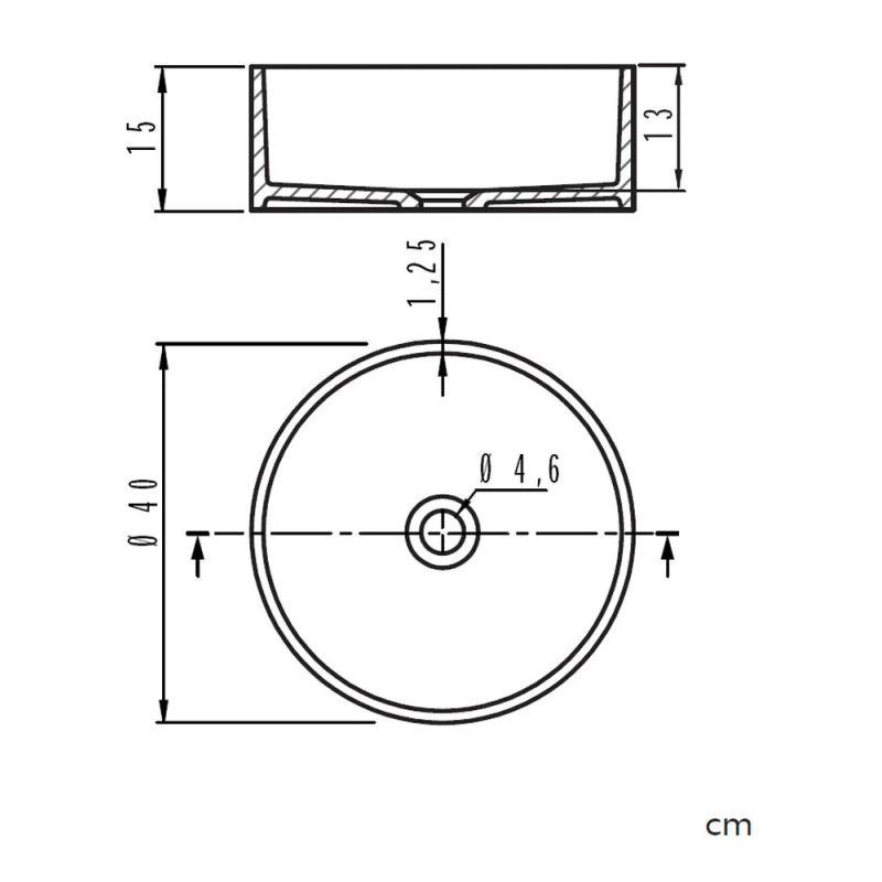 Vasque à Poser Ronde - Lucena - Dimensions 40 X 15 Cm 4 Vasque à Poser Ronde - Lucena - Dimensions 40 X 15 Cm – Image 2