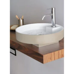 Vasque à Poser Ronde - Ture - Solid Surface - Dim 42 X 13,5 Cm -Maison du Confort vasque a poser ronde ture solid surface dim 42 x 135 cm 1