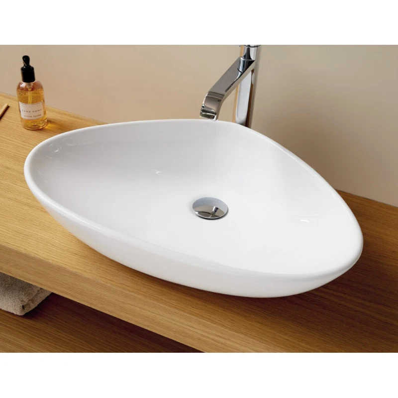 Vasque Céramique à Poser - Bergamo - Dimensions 59 X 39 X 14 Cm 3 Vasque Céramique à Poser - Bergamo - Dimensions 59 X 39 X 14 Cm