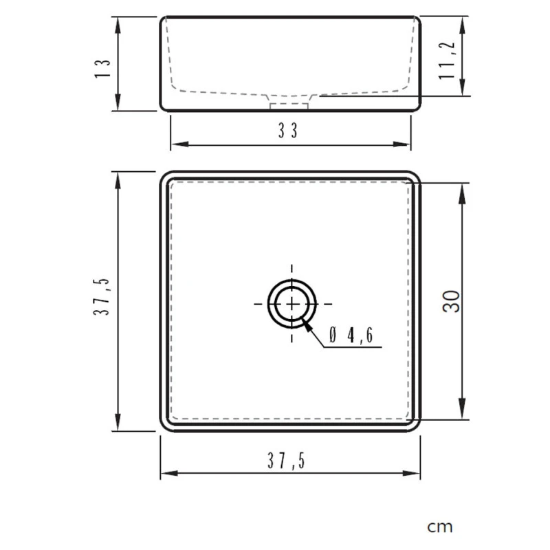 Vasque Céramique à Poser - Cagliary - Dimensions 37,5 X 37,5 X 13 Cm 4 Vasque Céramique à Poser - Cagliary - Dimensions 37,5 X 37,5 X 13 Cm – Image 2