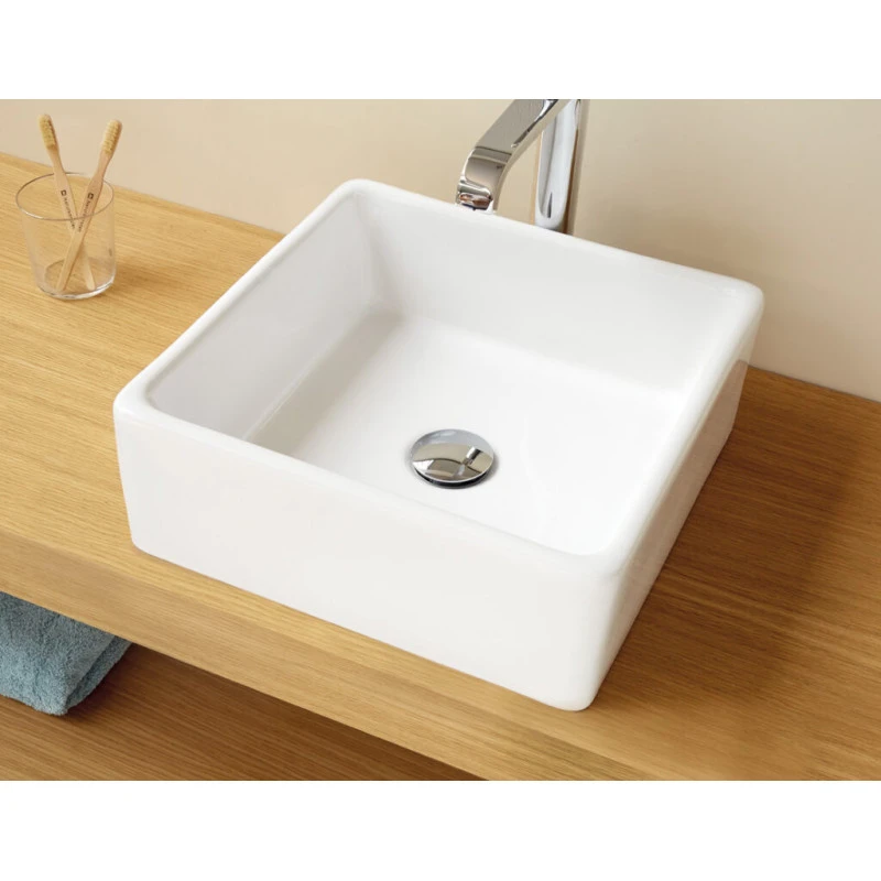 Vasque Céramique à Poser - Cagliary - Dimensions 37,5 X 37,5 X 13 Cm 3 Vasque Céramique à Poser - Cagliary - Dimensions 37,5 X 37,5 X 13 Cm