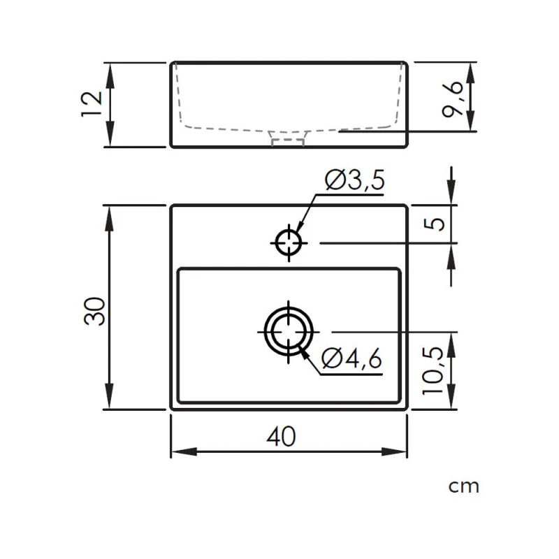 Vasque Céramique à Poser - Cosenza - Dimensions 40 X 30 X 12 Cm 4 Vasque Céramique à Poser - Cosenza - Dimensions 40 X 30 X 12 Cm – Image 2