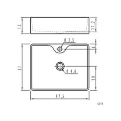 Vasque Céramique à Poser - Lecce - Dimensions 47,5 X 37 X 13 Cm -Maison du Confort vasque ceramique a poser lecce dimensions 475 x 37 x 13 cm 1