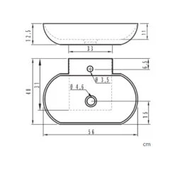 Vasque Céramique à Poser - Pisa - Dimensions 56 X 40 X 12,5 Cm -Maison du Confort vasque ceramique a poser pisa dimensions 56 x 40 x 125 cm 1