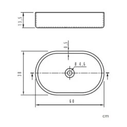 Vasque Céramique à Poser - Trapani - Dimensions 60 X 38 X 13,5 Cm -Maison du Confort vasque ceramique a poser trapani dimensions 60 x 38 x 135 cm 2