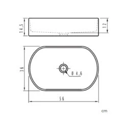 Vasque Céramique à Poser - Verona - Dimensions 56 X 36 X 14,5 Cm -Maison du Confort vasque ceramique a poser verona dimensions 56 x 36 x 145 cm 1