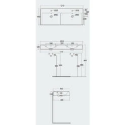 Vasque Double Suspendue - Rak-Des - 121 X 46 X 12 Cm 7 Vasque Double Suspendue - Rak-Des - 121 X 46 X 12 Cm -Maison du Confort vasque double suspendue rak des 121 x 46 x 12 cm 2