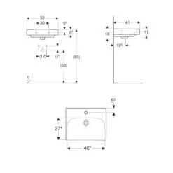 Vasque Lave-mains Pour Meuble Lave-mains Smyle Square Geberit -Maison du Confort vasque lave mains pour meuble lave mains smyle square geberit 1